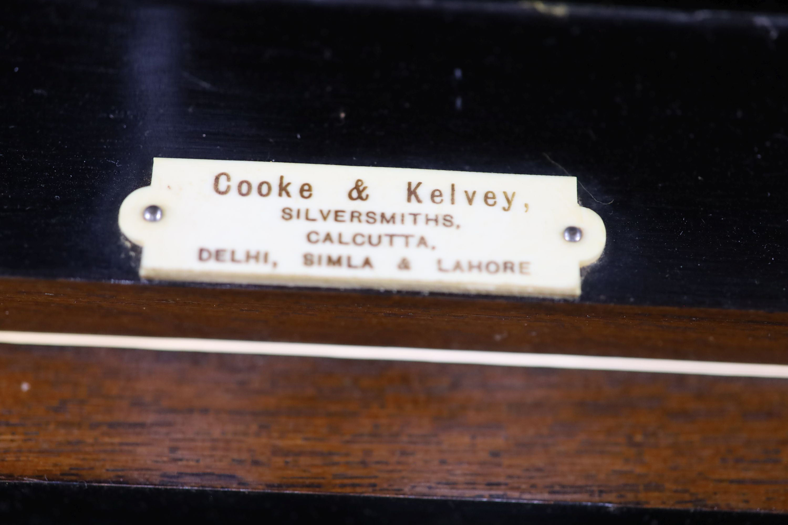 A Victorian Cooke & Kelvey mahogany cased canteen of plated flatware